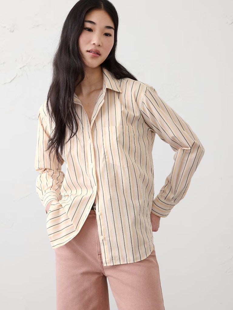 Nwt Banana Republic Perfect Poplin Shirt Large